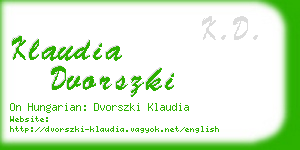 klaudia dvorszki business card